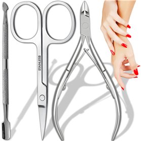 Retoo Pince à ongles tranchante & inoxydable & Ciseaux à cuticules de précision avec coupe lisse & Pousse cuticules double face