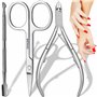 Retoo Pince à ongles tranchante & inoxydable & Ciseaux à cuticules de précision avec coupe lisse & Pousse cuticules double face