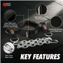 MuscleForge Harnais Cou Musculation 240 kg - Harnais Tête Néoprène Réglable avec Chaîne Acier - Neck Training pour Boxe MMA Lutt