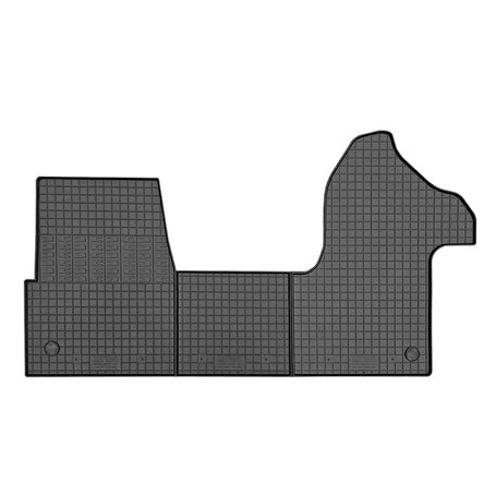 CIKCar Set Tapis de Caoutchouc Compatible avec Renault Master IV 2024- & Nissan Interstar 2024- (3-pièces + Points de fixage)