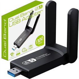 Retoo WiFi Puissante CLE AC867Mbps Adaptateur USB 3.0 Double Bande Dongle WiFi Carte pour Portable 2.4G 5GHz Compatible avec Win