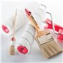 M7 Lot de 4 Brosses 3 Plates 1 Ronde 0" 3/4" 1.5" 4 "Série 02 pour Travaux de Peinture avec Peintures et Vernis Couverture Unifo