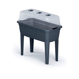 Jardinière haute avec couvercle Prosperplast Respana Planter Ecoline en plastique de couleur anthracite 59