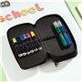 Ferocity Trousse Scolaire 3 Compartiments pour Fille & Garçon Sac étui à Crayons Trousse de Toilette Trousse Plumier Organisateu