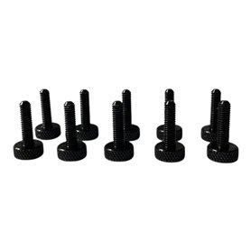 Precisiongeek Vis moletée M4 x 15 mm - Aluminium noir - Lot de 10 - Usinée CNC - Réglable à la main - Pour meubles