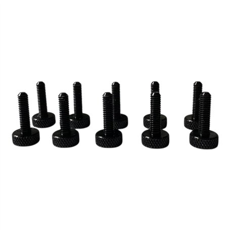 Precisiongeek Vis moletée M4 x 15 mm - Aluminium noir - Lot de 10 - Usinée CNC - Réglable à la main - Pour meubles