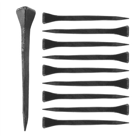 Lot de 10 clous forgés pour suspension - Clous comme clous en fer à cheval - Clous forgés - Loft - Antique vintage - Surface noi