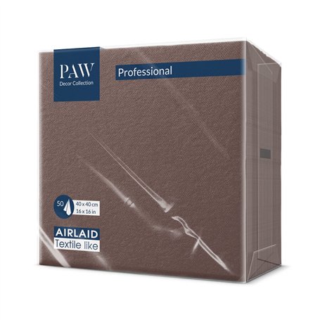 PAW - Serviettes Airlaid (40 x 40 cm) I 50 pièces I Unicolore I Semblable à du tissu I Élégante décoration de table I HoReCa I P