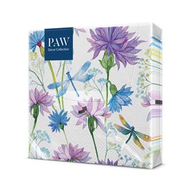 PAW - Serviette Papier 3 Plis (33 x 33 cm) I Lot de 20 I Serviette de Table Papier Idéal pour les Journées Portes Ouvertes