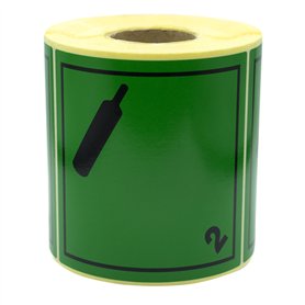 MD Labels Lot de 500 étiquettes pour produits dangereux ADR 2.2 - Gaz non inflammables et non toxiques - 100 x 100 mm - Classe d