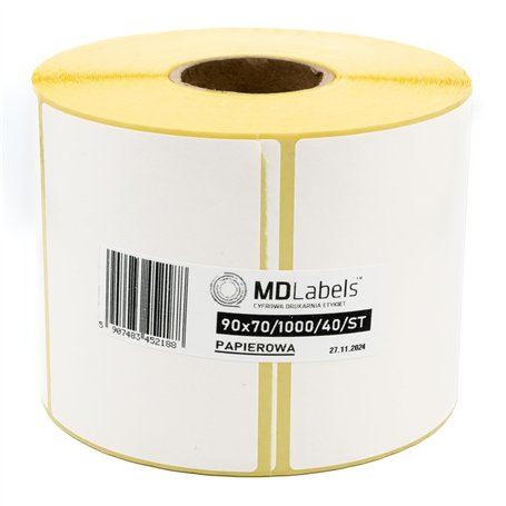 MD Labels Lot de 1000 étiquettes autocollantes en papier transfert thermique Blanc 90 x 70 mm