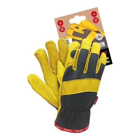 Reis Rmc-Spectro10 Lot de 12 gants de protection pour mécanicien Jaune acier Taille 10