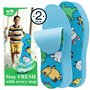 SULPO 2 paires de semelles intérieures pour enfants avec dos en latex et coton - semelles souples pour chaussures scolaires
