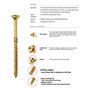 TORX 6.0 x 80 mm TX30 Vis à bois tête fraisée pour terrasse ou panneaux Lot de 200