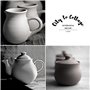 City to Cottage | Service à thé | bleu ciel à pois blancs en céramique fait et peint à la main | grande théière 1,7L 4-6 tasses,