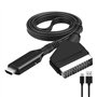 Jerilla Câble Péritel vers HDMI Convertisseur Péritel vers HDMI Connecteur Vidéo Audio Câble Adaptateur 720P/1080P pour TV, Moni