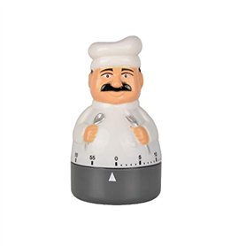 Jayron Kitchen Timer Minuterie de Cuisson Minuterie Mécanique Minuterie à Compte à Rebours de 60 Minutes Réveil en Forme de Chef