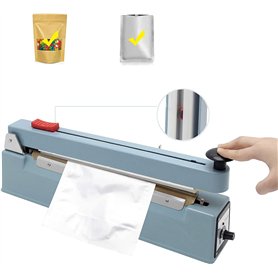 Hanchen Machine de Scellage Thermique avec cutter 200 mm/7.8inch Machine de Cachetage Scelleur de Sac Impulse pour Film Composit