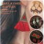 TOAOB 300pcs Crochet de Boucle d'oreille Hypoallergéniques en Bronze Antique 18mm avec Boule à Ressort et Anneaux de Saut 4mm et