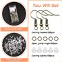 TOAOB 300pcs Crochet de Boucle d'oreille Hypoallergéniques en Bronze Antique 18mm avec Boule à Ressort et Anneaux de Saut 4mm et