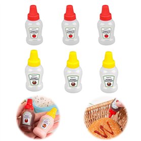 Mini Bouteille Sauce Ltsbaed 6 Pièces Plastique Squeeze Bouteille à Condiments Réutilisable Flacons Souples en Plastique Portabl