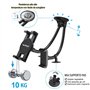 Support Voiture Telephone Double, woleyi Ventouse Support Tablette & Telephone pour Pare-Brise/Tablette de Bord avec Flexible de