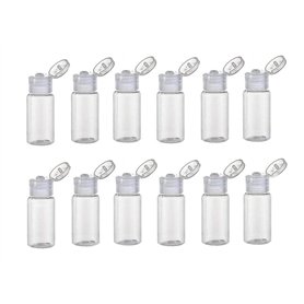 12 pcs 30ml/1 oz vide rechargeables bouteilles en plastique transparent avec couvercle rabattable maquillage pratique flacons de