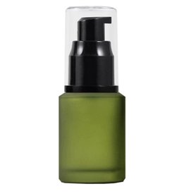 1 flacon vide rechargeable en verre dépoli vert de 60 ml avec pompe