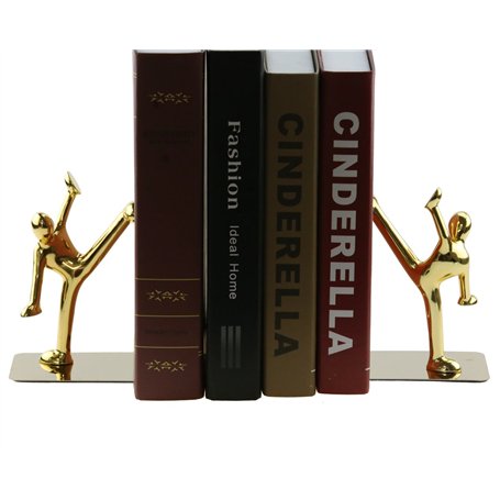 Serre-livres en acier inoxydable brillant pour bureau
