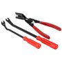 Nikou Pince de retrait de garniture de porte - 3 pièces Rivets Clips Pinces Fixation Remover Extracteur Pry Bar Tool Kit avec po