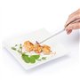 Lot de 5 cuillères de cuisine en acier inoxydable avec bec effilé et pince à épiler de précision pour les assiettes de cuisson, 