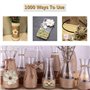 25 Pièces À La Main En Toile De Jute Naturelle Rose Fleurs Pour L'artisanat, Jute Ficelle De Jute Fleurs Et Perles Bow Décoratio