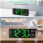 Morwealth 13" Horloge Murale numérique,Réveil Mural LED avec Grand écran, Horloge numérique LED avec télécommande,Timing et Comp