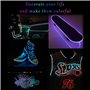 Sunboia 10x1M Fil Néon à Pile EL Câble Guirlande Lumineuses 3 Mode Éclairage Fix Clignotant Stroboscope Tube Fluo El Wire Déco V