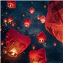 VAIIEYO Lot de 10 Lanternes Chinoises Volantes en Forme de Cœur Rouge, Lanterne Chinoise Volante, Lanternes géantes en Forme de 