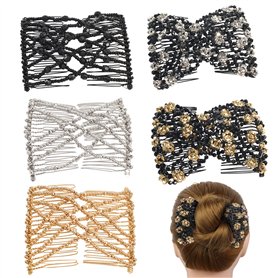 besbomig 5 Pièces Peignes à Cheveux Perles Extensible Pinces à Cheveux Barrettes Cheveux élastiques Peigne Élégant épingles à Ch