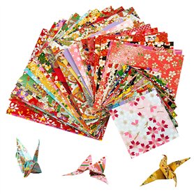 Origami Papier Kit - MOOKLIN ROAM 60 Feuilles de papier origami Papier Plié De Carrée simple-face 3 tailles pour travaux manuels