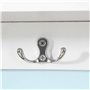 SoBuy® FRG48-L-W Portemanteau Étagère Murale Porte-manteau Salle de Bain Meuble d’Entrée avec 4 Compartiments de Rangement Et 5 
