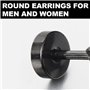 2 Noir Cercle Boucles d'oreilles avec Bois Homme Femme - Bouchon Jauge Faux Cheater Fake Gauges Plugs - Acier 1 Paire 01（-）