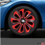 Sparco Enjoliveurs Sicilia - 15-pouces - Noir/Rouge/Carbone - Set de 4 pièces
