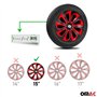 Sparco Enjoliveurs Sicilia - 15-pouces - Noir/Rouge/Carbone - Set de 4 pièces