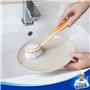 MR.SIGA Brosse à Vaisselle, tête Ronde, Dimension 5.5 x 25 cm - Lot de 3 pièces en différents Couleurs