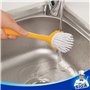MR.SIGA Brosse à Vaisselle, tête Ronde, Dimension 5.5 x 25 cm - Lot de 3 pièces en différents Couleurs