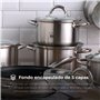 RB Renberg Alexander - Batterie de cuisine 7 pièces avec 3 poêles de 18, 20 et 24cm avec couvercle + 1 de 16cm - Fabriquée en ac