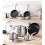 MasterPRO Alessi Bones - Casserole de 20 cm - Fabriquée en Acier Inoxydable - Finition Intérieure et Extérieure Mate - Corps Dro