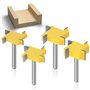 Baorder 6mm Tige Spoilboard Fraises de Surface de Fraisage Jeu d'embouts 4 Plaques D'aile Fraises Aplatissantes Fraises en Carbu