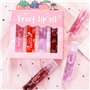 Pakivs Lot de 4 Brillants à Lèvres Aromatisés aux Fruits, Transparent Hydratant Lotion Pour les Lèvres Plus Dodue Rolling Ball L