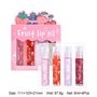 Pakivs Lot de 4 Brillants à Lèvres Aromatisés aux Fruits, Transparent Hydratant Lotion Pour les Lèvres Plus Dodue Rolling Ball L
