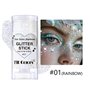 Baorder 2Pcs arc-en-ciel et or corps paillettes bâton, visage cheveux maquillage de Noël, sirène scintillante paillettes cheveux