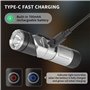 Naturehike Lampe de poche LED rechargeable - Tête rotative à 90° - Plusieurs modes d'éclairage et de longues heures de fonctionn
